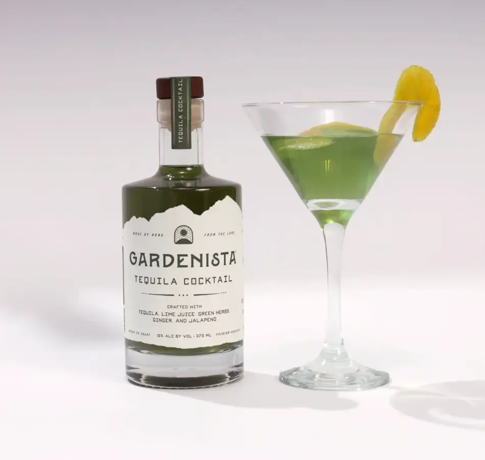 Gardenista Tequila Cocktail Poured In A Glass