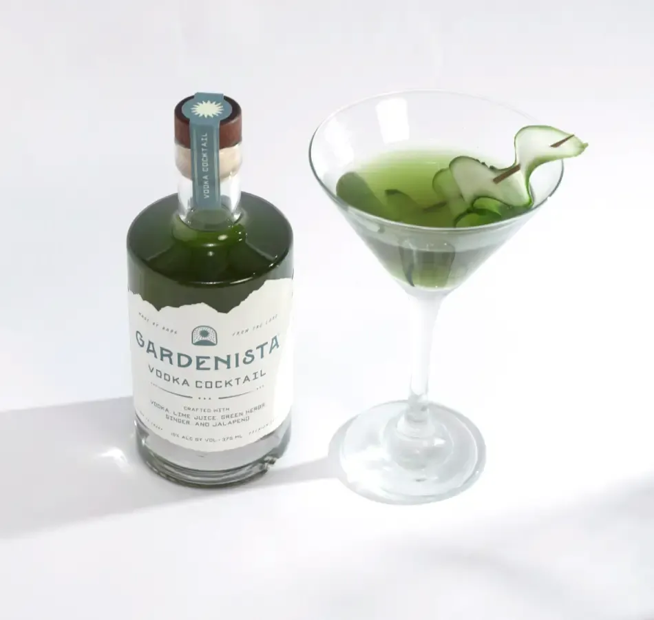 Gardenista Vodka Cocktail Poured In A Glass
