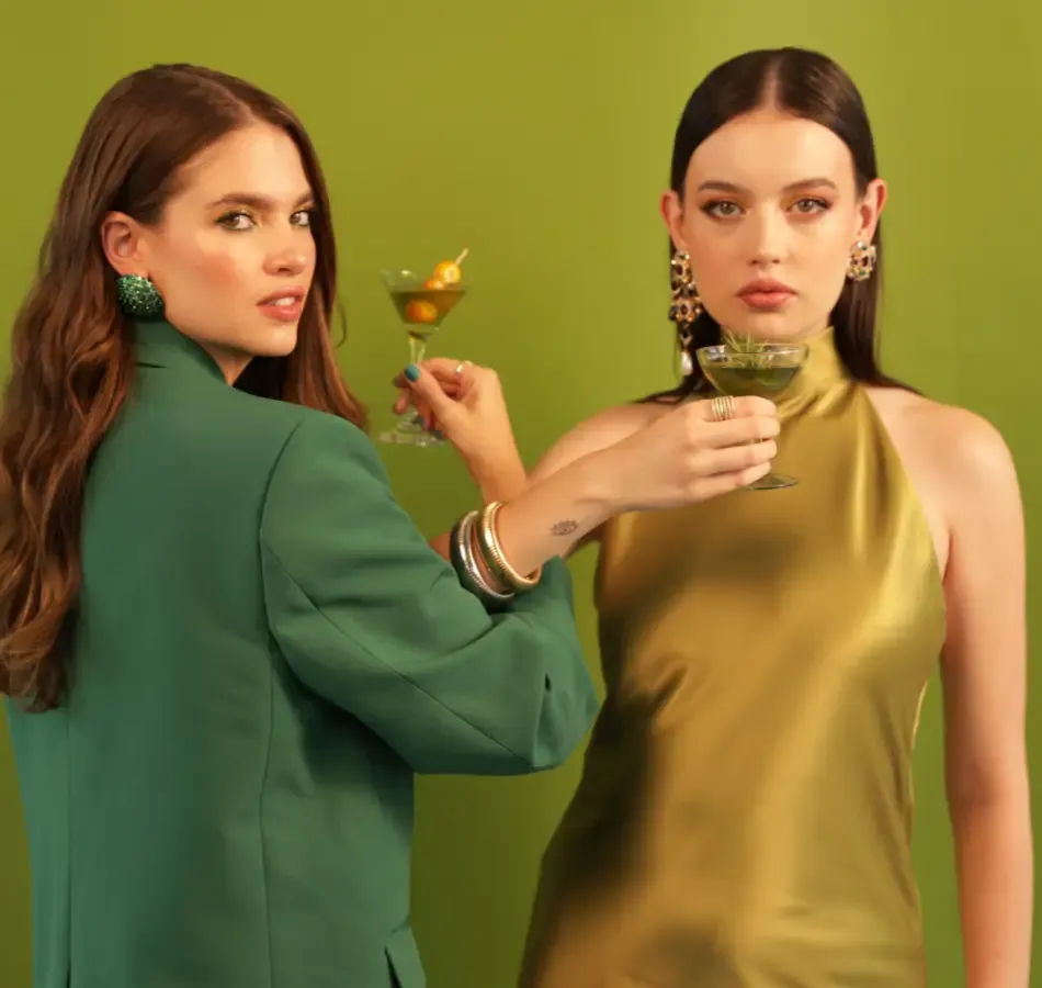 Two Women Drinking Gardenista Cocktails